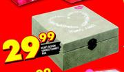 Heart Design Square Trinket Box