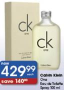Calvin Klein One Eau De Toiltte Spray-100Ml Each