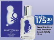 Benetton Colori Man Or Woman Eau De Toilette-30Ml Each