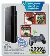 PS3 120GB Console + God Of War III + Uncharted + Residence Games