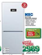 KIC Bottom Freezer Fridge (KBF630WH)-267L