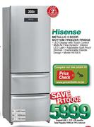 Hisense Metallic 3 Door Bottom Freezer Fridge-300Ltr(H410ES)