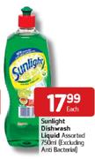 Sunlight Dishwash Liquid-750ml(Excluding Anti Bacterial) Each