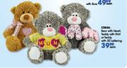 Clicks Bear With Heart, Teddy With Shirt Or Teddy With 3D Lettering-Each