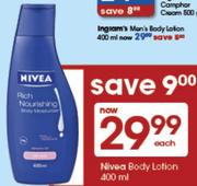 Nivea Body Lotion-400Ml Each