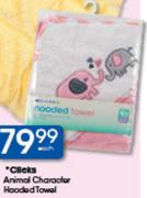Clicks Animal Charactor Hooded Towel-Each
