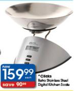 Clicks Retro Stainless Steel Digital Kitchen Scale Each