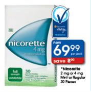 Nicorette 2mg Or 4mg Mint Or Regular-30 Piece