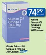 Clicks Salmon Oil Omega 3 1000mg 60 Capsules-Per Pack