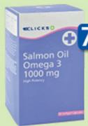 Clicks Salmon Oil Omega 3 1000mg 300 Capsules-Per Pack