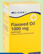 Clicks Flaxseed Oil 1000mg 300 Capsules-Per Pack