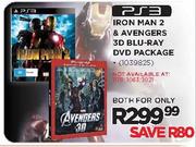 PS3 Iron Man 2 & Avengers 3D Blu-Ray DVD Package