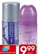 Shower To Shower Roll On For Men or Women -50ml Each