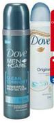 Dove Deodorant for Men or Women -150ml each