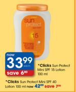 Clicks Sun Protect Mini SPF 15 Lotion-100ml Each