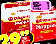 Ritebrand Disposable Nappies-14/15/18/23's