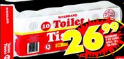 Ritebrand 1-Ply Toilet Rolls-10's