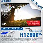 Samsung 46" FHD Smart 3D Internet LED TV(46F6400)
