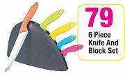 6 Piece Knife And Block Set