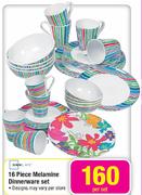 16 Piece Melamine Dinnerware Set-Per Set