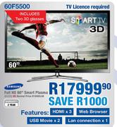 Samsung Full HD 60" 3D Smart Plasma TV-Each