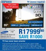 Samsung 55" Full HD Smart 3D Internet LED TV(55F6800)