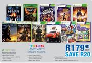 XBOX 360 Gears Of War/Kinect Star Wars/Gears Of War 2/Kinect Rush Games Assorted-Each