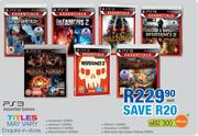 PS3 Killzone 3/Resistance 3/Motorstorm Apocalypse Platinum Games Assorted-Each