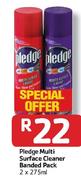 Pledge Multi Surface Cleaner Banded Pack-2 x 275ml Each