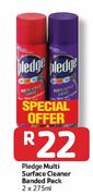 Pledge Multi Surface Cleaner Banded Pack -2 x 275ml Each