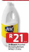 Jik Bleach (Excluding Brilliant White) -1.5 Litre Each