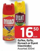 Dyflea, Dyfly, Dyroach Or Dyant Insecticides -300ml Each