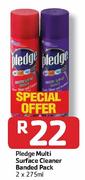  Pledge Multi Surface Cleaner Banded Pack - 2 x 275ml