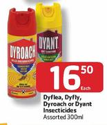 Dyflea, Dyfly, Dyroach Or Dyant Insecticides Assorted- 300ml Each