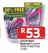 Vanish 2L Stain Removal Assorted-400g/520g/650g Each