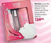 Revlon Love Her Madly Perfume Wand 17Ml, Perfumed Body Spray 90Ml & Body Lotion-250Ml