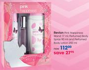Revlon Pink Happiness Wand 17Ml, Perfumed Body Spray 90Ml And Perfumed Body Lotion-250Ml