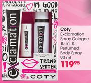 Coty Exclamation Spray Cologne 10Ml & Perfumed Body Spray-90Ml