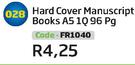 Hard Cover Counter Book A5 1Q 96 Pg FR1040