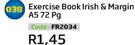 Exercise Book Irish & Margin A5 72Pg FR2034