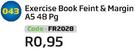 Exercise Book Feint & Margin A5 48Pg FR2028