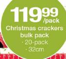 Christmas Crackers Bulk Pack 20 Pack 32Cm-Per Pack
