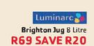 Luminarc Brighton Jug-8ltr