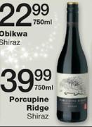 Porcupine Ridge Shiraz-750ml