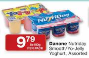 Danone Nutriday Smooth/Yo-Jelly Yoghurt Assorted-6 x 100g Per Pack