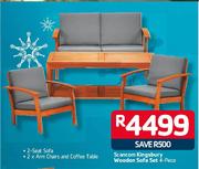 Scancom Kingsbury Wooden Sofa Set-4-Piece