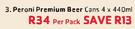 Peroni Premium Beer Cans-4x440ml