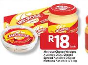Melrose Cheese Wedges 200g, Cheese Spread 250g Or Portions 12 x 18g