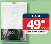2 Pack White T-Shirts-Per Pack