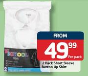 2 Pack Short Sleeve Button Up Shirt-Per Pack